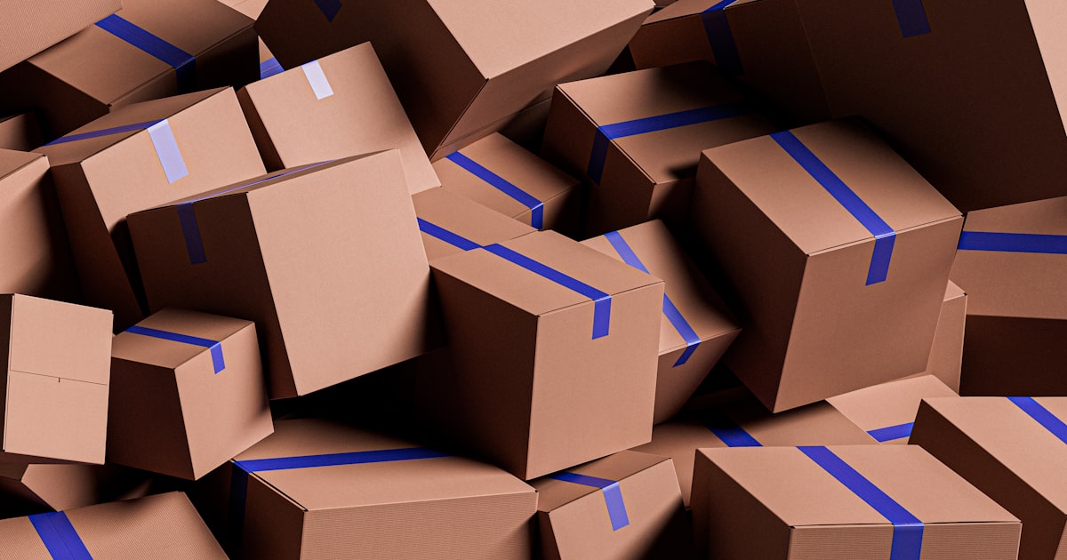 Stack of cardboard shipping boxes, illustrating how to calculate CBM for sea freight